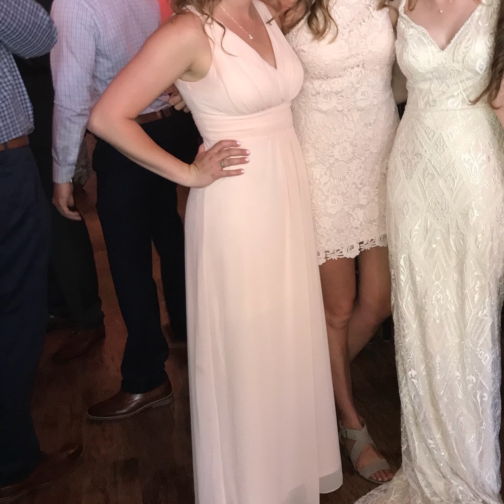Effie’s Bridal long blush bridesmaid dress size: 8